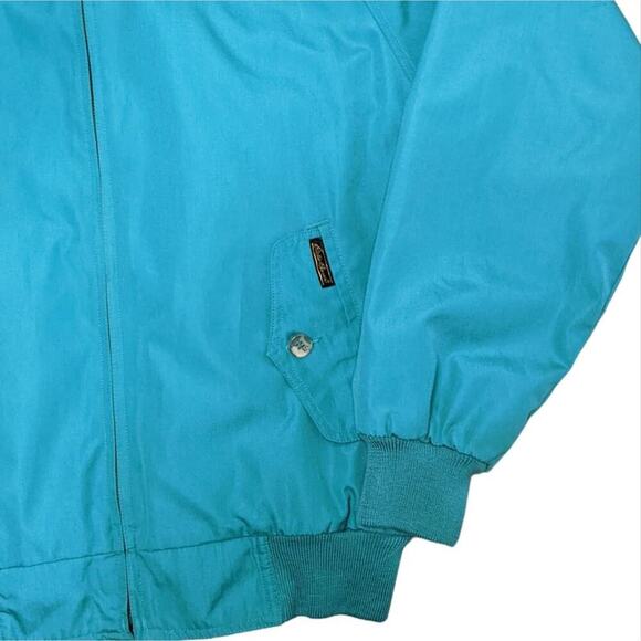 Eddie Bauer VTG 90s Teal Flannel Lined Jacket Men's Spring Coat Grandpa Medium - Picture 7 of 12